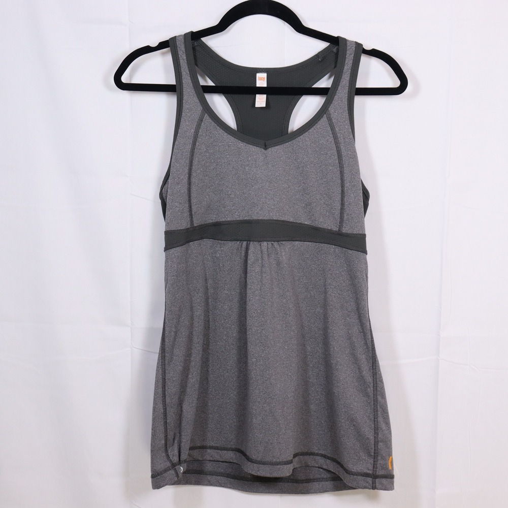 Lucy Tank Top Medium Gray Womens Racerback Workout Activewear